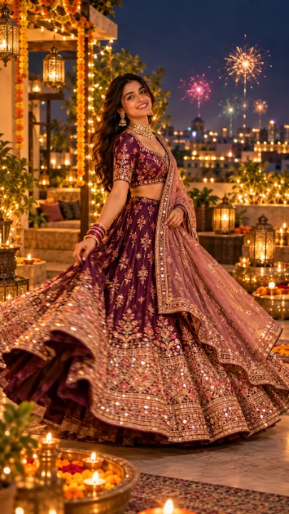 Sample Image: Embroidered Festive Lehenga & Choli (ChatGPT)