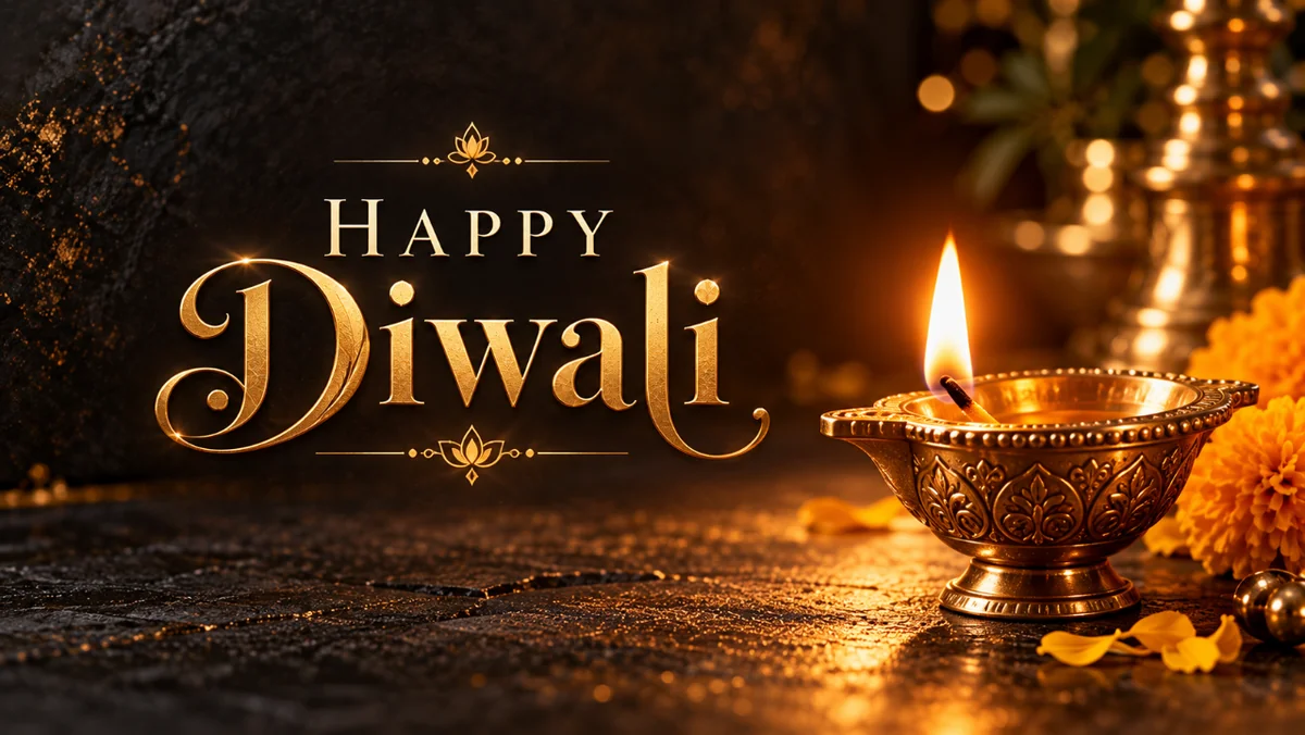 Sample Image: Minimalist Modern Diwali Typography Banner Concept